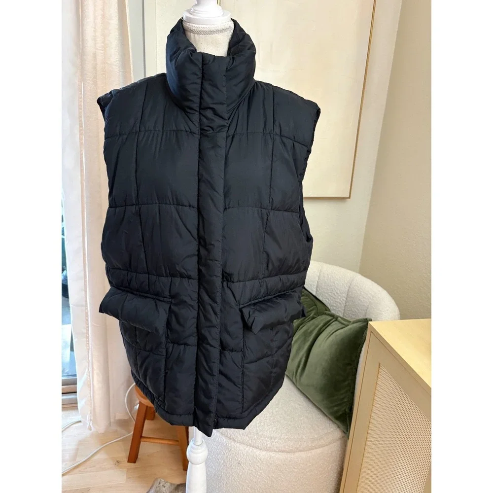 BEYOND‎ YOGA Black Oversized Puffer Vest Size Medium